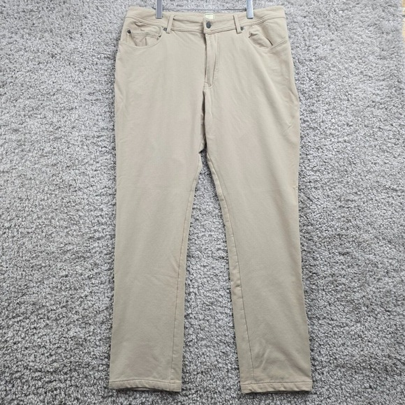 Swet Tailor pants Mens 33x32 (Fits 33x30) Beige Slim Performance Stretch‎ Golf - Picture 1 of 14